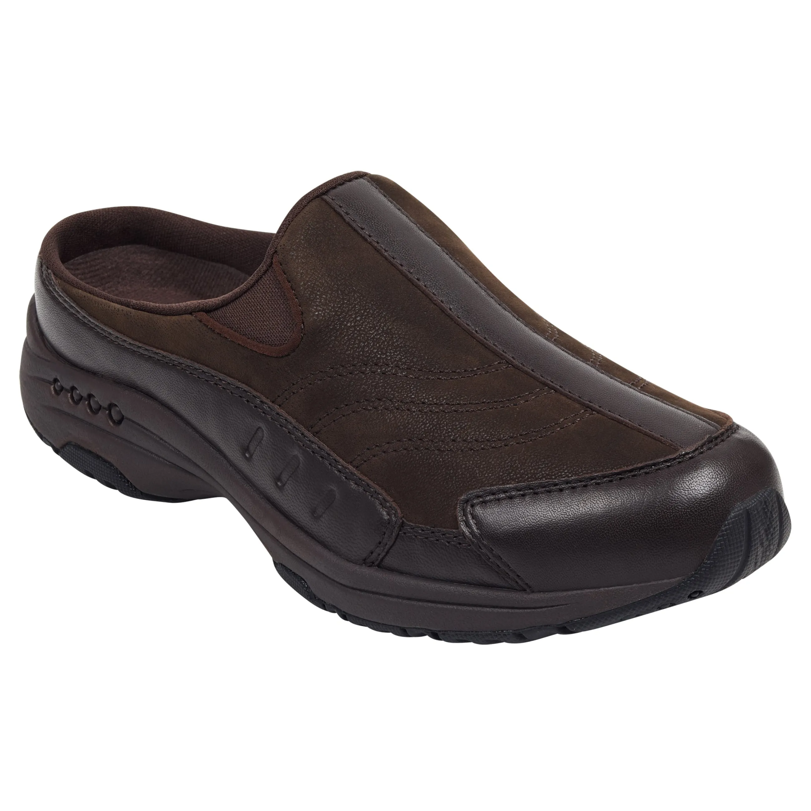 Flash Sale Easy Spirit Traveltime Leather Clogs ChocolateLeather