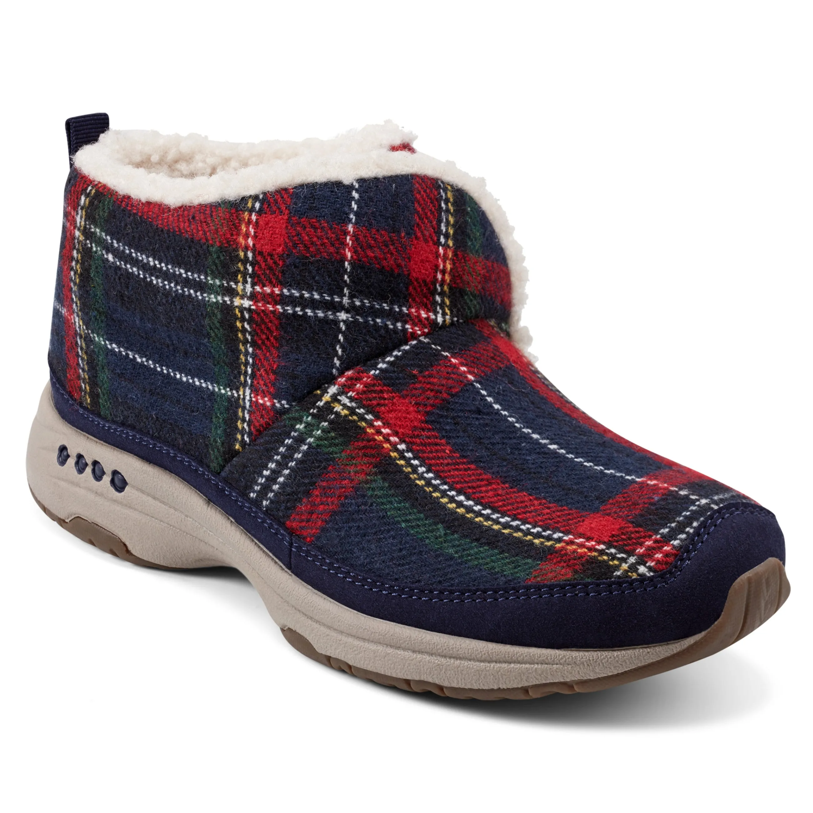 Best Sale Easy Spirit Trippin Cozy Booties Navy/RedPlaid