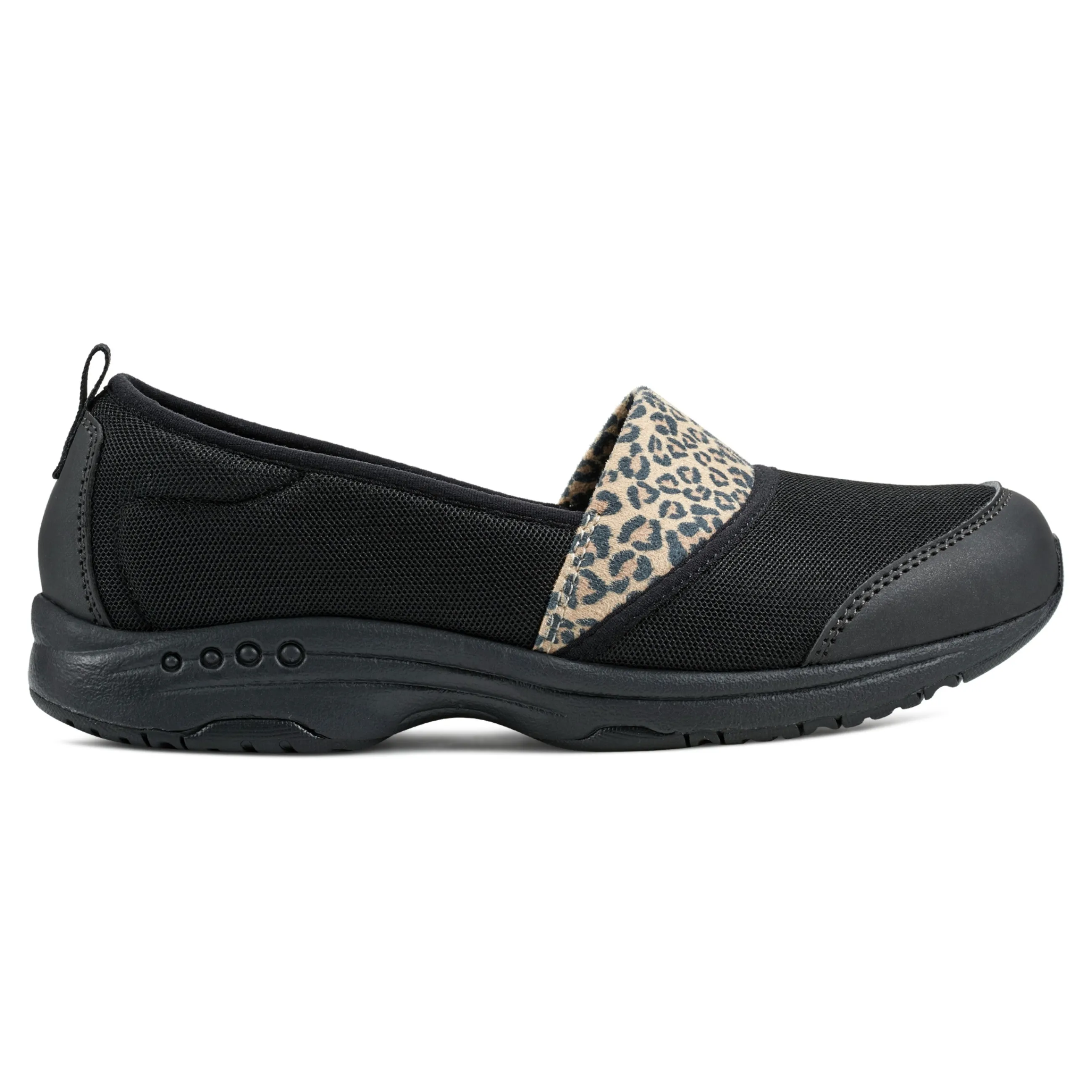 New Easy Spirit Twist Slip On Sneakers Black/Leopard