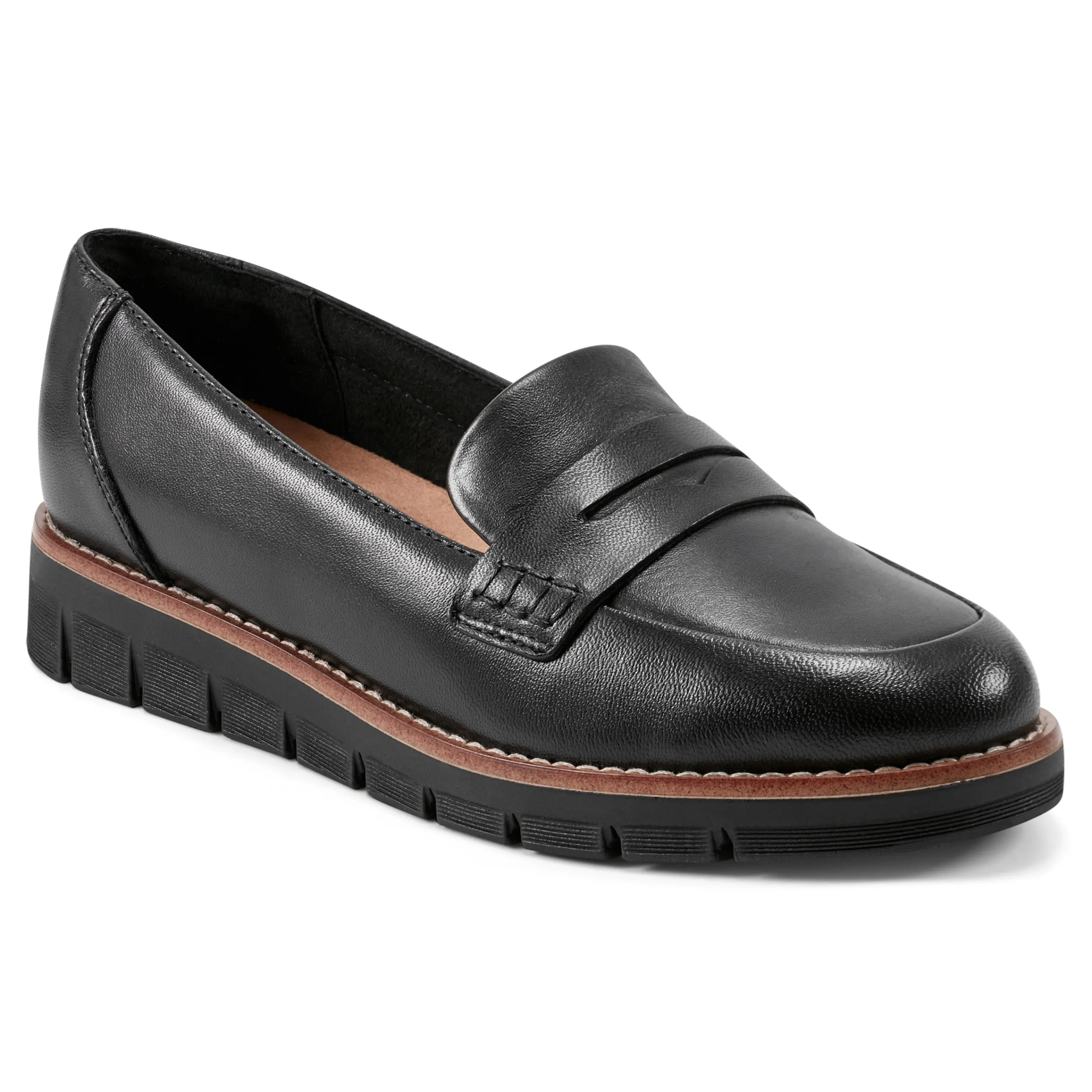 Cheap Easy Spirit Velia Casual Slip On Loafers BlackLeather