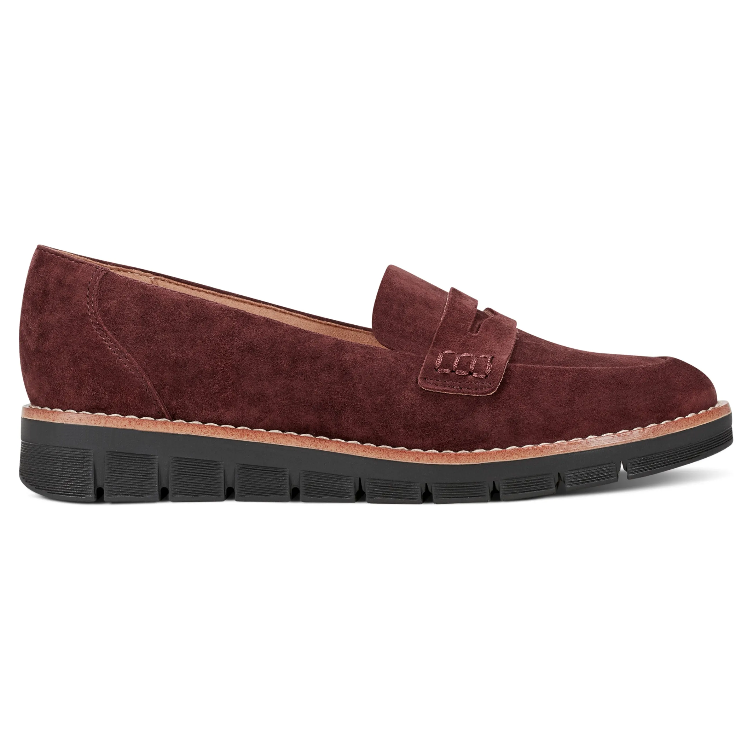 Cheap Easy Spirit Velia Casual Slip On Loafers RedSuede