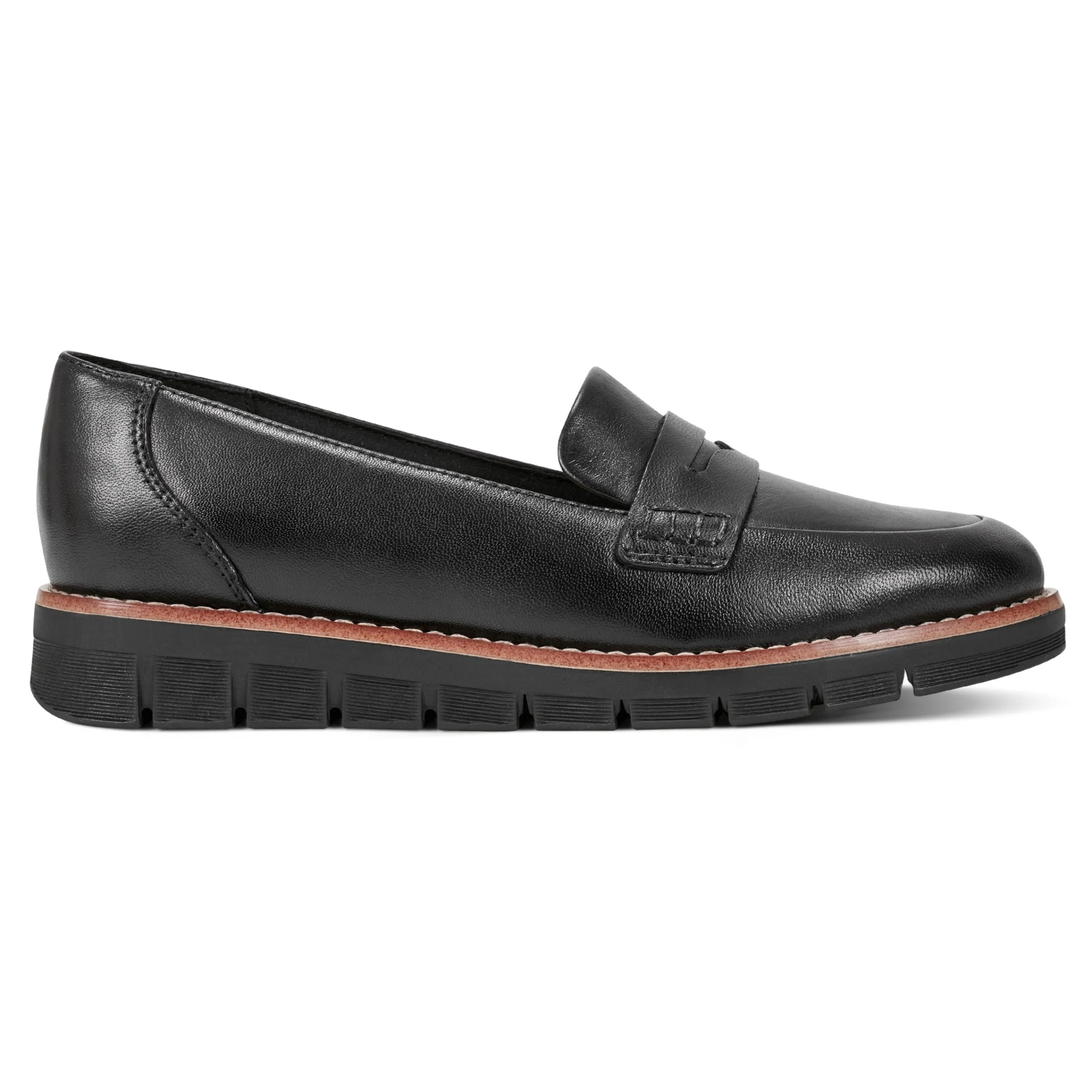 Cheap Easy Spirit Velia Casual Slip On Loafers BlackLeather