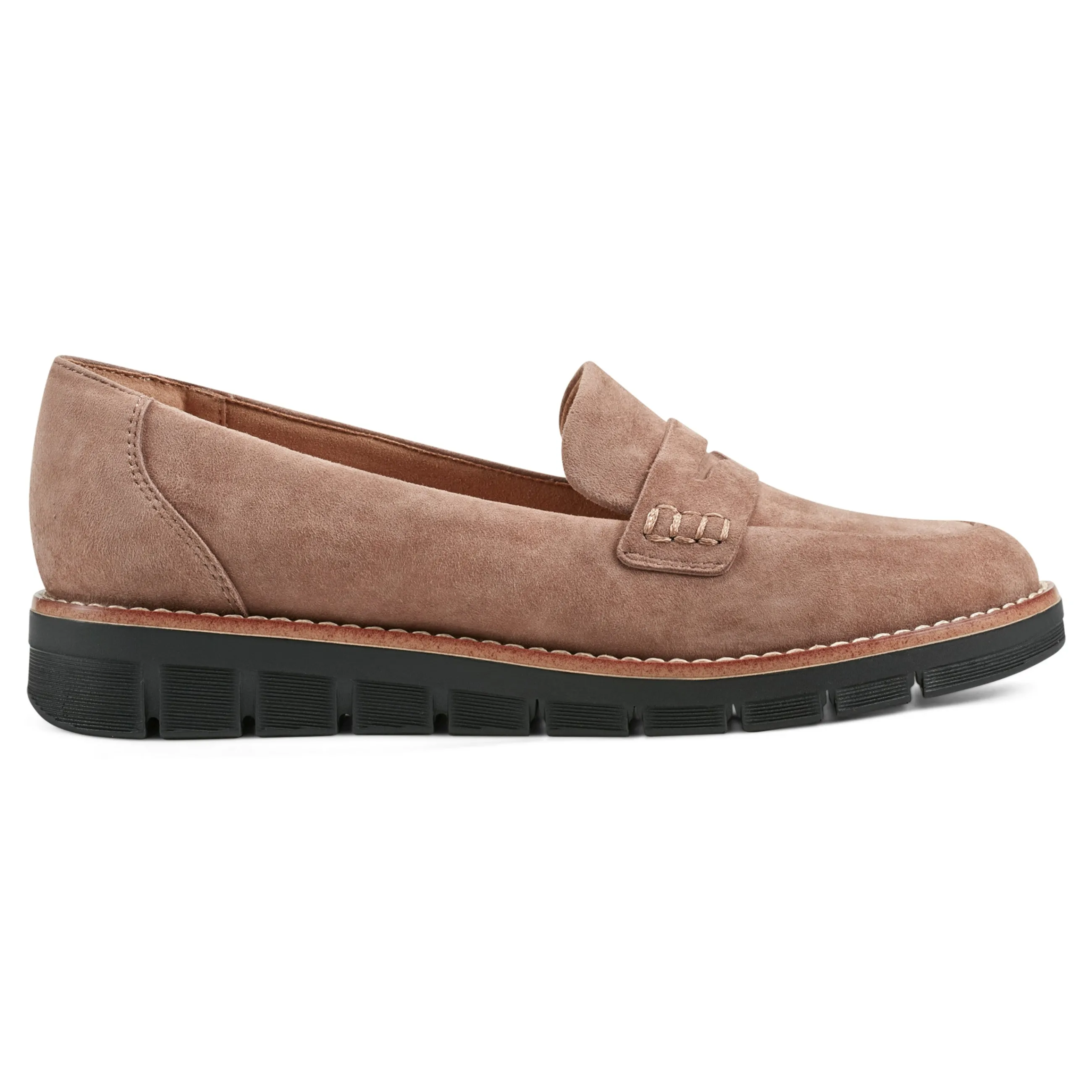 Hot Easy Spirit Velia Casual Slip On Loafers TaupeSuede