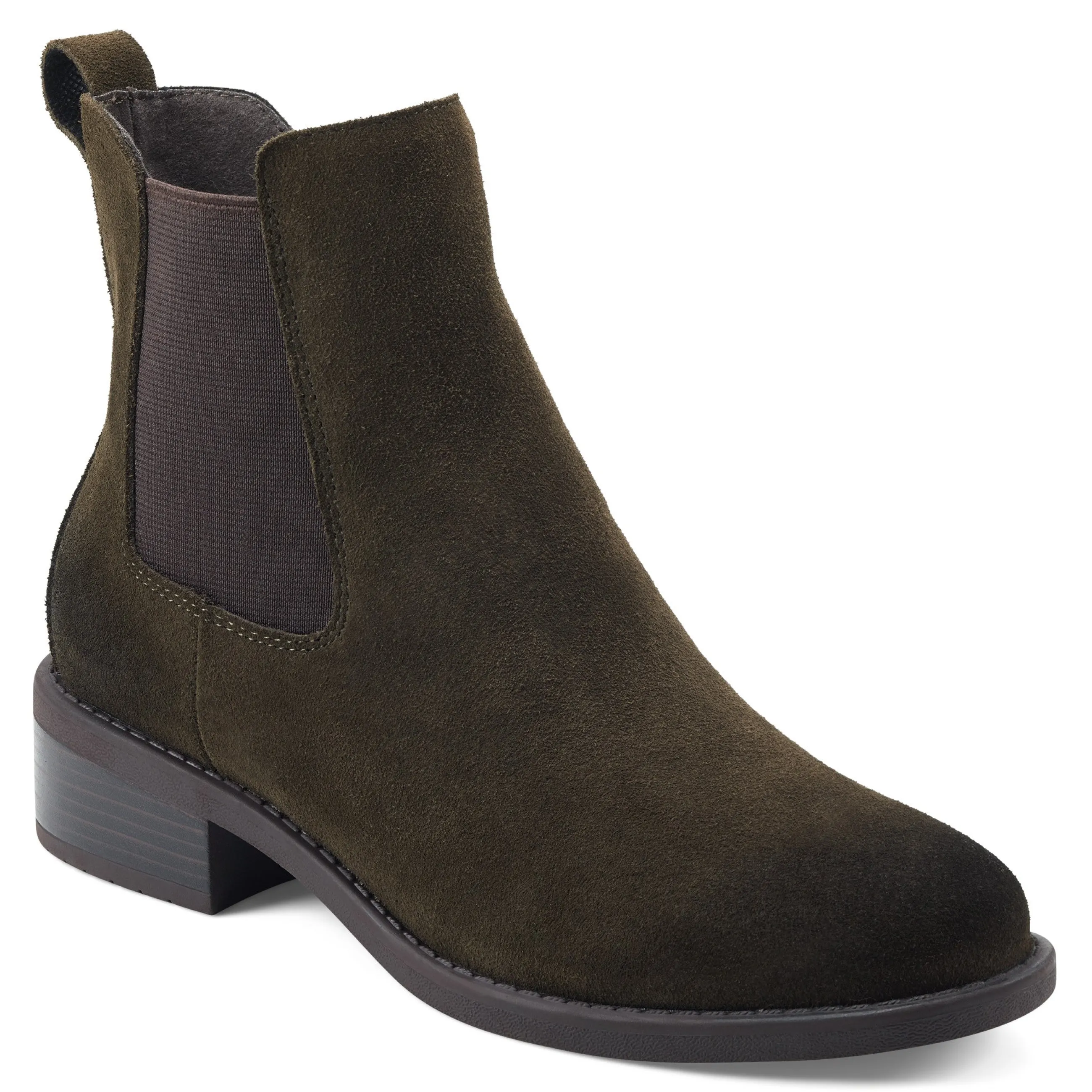 Hot Easy Spirit Wanda Chelsea Ankle Booties OliveSuede