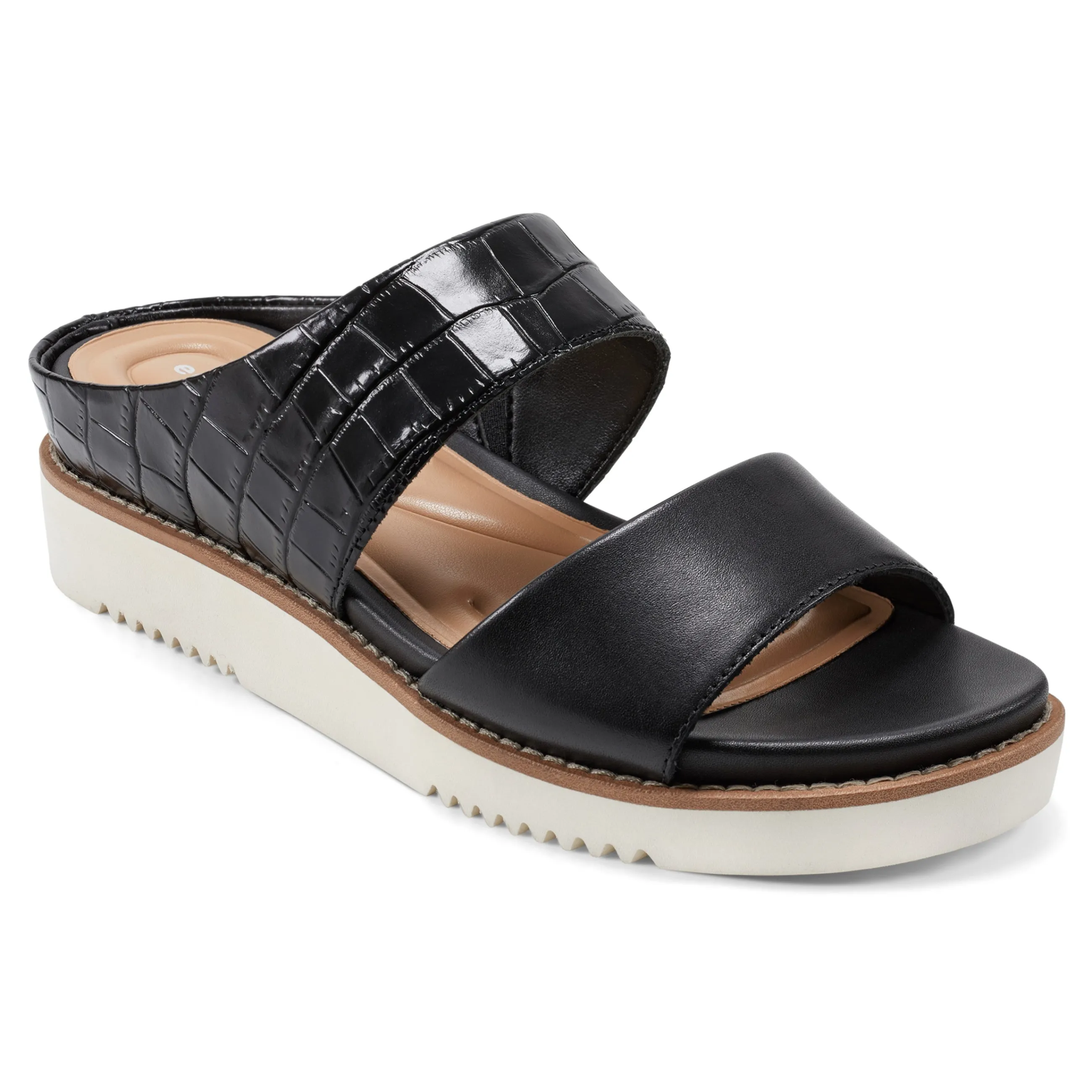 Shop Easy Spirit Wilma Slip On Sandals BlackCrocoPrint